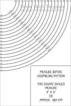 an image of a line graph with the measurements for each part of the pattern and how to measure it