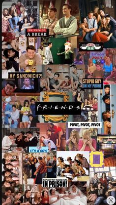 collage of friends from the tv series friends with pictures and captions on them