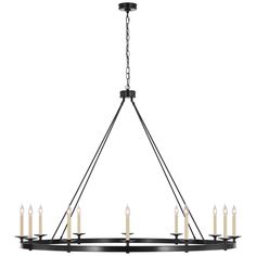 a chandelier with six candles hanging from the bottom and one light on top