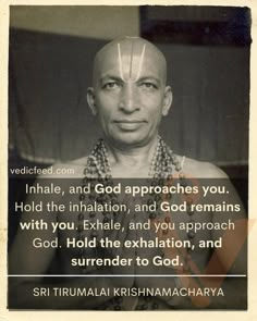 an old photo with a quote from sri trimali krishmaacharaya