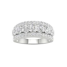 Sabrina House, Anniversary Bands For Her, 2 Carat Diamond Ring, Ring Inspo, White Gold Wedding Band, Big Diamond, White Gold Wedding Bands, Diamond Anniversary Rings