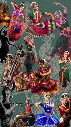 Bharatnatyam Aesthetic, Art Collage Aesthetic, Better When Im Dancing, Bharatanatyam Costume, Dance Of India, India Painting