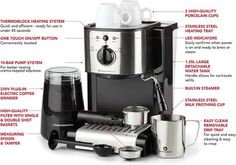 an image of a coffee maker with instructions on how to use it and what to use it