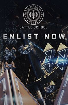 an advertisement for the battle school's newest show, enlist now is out today