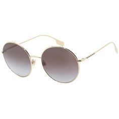 Sale! Burberry Women's Gold Round Sunglasses -Band New With Tags! - Limited Quanity -100% Authentic - Full Retail Package With All Accesories "Let Your Wardrobe Reflect Your Happiness!" :) - M About The Sunglasses: Frame Color: Light Gold Lens Color: Gradient Grey Gradient Plastic Lenses With 100% Uv Protection Lens: 58mm Wide Bridge: 19mm Wide Arms: 140mm Long Gold Aviator Sunglasses, Burberry Sunglasses, Tortoise Shell Sunglasses, Sunglasses Frame, Burberry Accessories, Grey Gradient, Brown Sunglasses, Color Gradient, Vintage Burberry