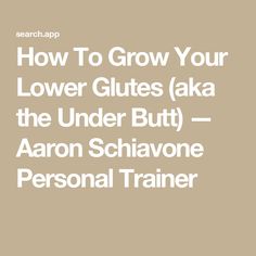 How To Grow Your Lower Glutes (aka the Under Butt) — Aaron Schiavone Personal Trainer Glute Maximus Exercises, Underbutt Exercises, Lower Glutes, Protein To Build Muscle, Back Extensions, Hamstring Workout, Glute Activation, Calorie Calculator, Compound Exercises