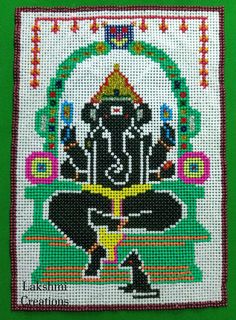 the lord gandapa is depicted in this cross stitch pattern