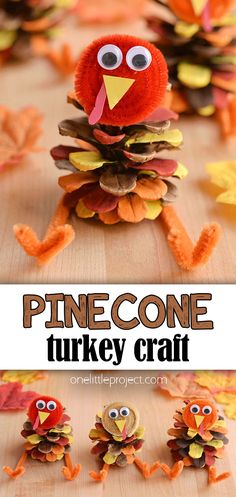 pine cone turkey craft for kids to make