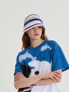 This is a trendy and casual bucket hat by WAIKEI that is made out of high quality and sturdy material. With distinctive mood of the design and clean yet unique look, you can style it for your trendy daily outfit.- Crochet knit fabric suitable for summer- Hand logo embroidery on the left hem- Unique stripe pattern overall Swirl Crochet, Hand Logo, Logo Embroidery, Embroidery Logo, Daily Outfits, Stripes Pattern, Making Out, Swirl, Knit Fabric