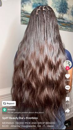 Braids With Body Wave Hair, Pic And Drop Braids, Straight Mermaid Braids, Goddess Braids French Curl, Drop Braids, Buss Down Braids, 27 And 30 Knotless Braids, Blonde Mermaid Braids, Boho Braids Straight Hair