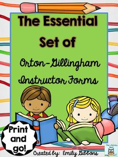 the essential set of orton - hillingham instruction forms for children to use in their writing