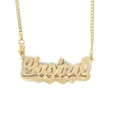 Gold Name Plate, Carved Heart, Nameplate Necklace, Gold Top, Pure Gold, Cz Stone, Real Diamonds, Real Gold, Name Plate