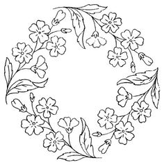 a flower wreath with leaves and flowers on it, vintage line drawing or engraving illustration