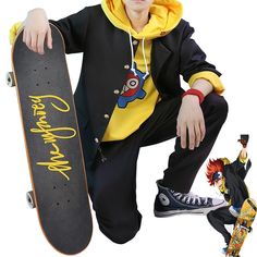 2021 New Anime SK8 The Infinity Reki Cosplay Costume Yellow Hoodie Sweatshirt Jacket SK Eight Reki Cosplay, Sk8 The Infinity Cosplay, Sk8 The Infinity Reki, Anime Sk8 The Infinity, Skateboard Outfits, Sk8 The Infinity, New Anime, Yellow Hoodie, The Infinity