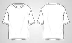 the front and back view of a white t - shirt with short sleeves, on a gray background