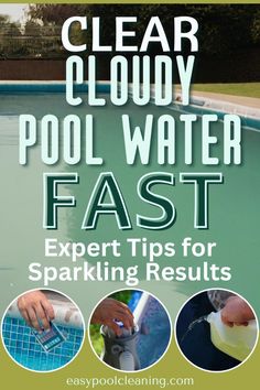 Get expert tips for clearing cloudy pool water fast and achieving sparkling results. Learn effective methods to improve water clarity and maintain a pristine pool environment. Follow for more valuable insights on pool maintenance and enjoy a crystal-clear swimming experience! Steel Pool, Swimming Pool Filters, Pool Care, Cleaning Tips And Tricks, Pool Filters, Diy Pool