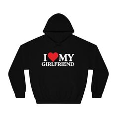 I Love My Girlfriend Print Hoodie, Cool Hoodies For Men, Men's Casual Graphic Design Pullover Hooded Sweatshirt l, As Gifts For Girlfriend Boyfriend Gifts For Girlfriend, Cool Hoodies, Girlfriend Boyfriend, Design Graphique, Print Hoodie, Men's Casual