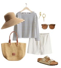 Country Club Attire, Fashion 50s, French Outfit, Stripe Outfits, Casual Chic Outfit, Summer Fashion Outfits, Casual Style Outfits, Casual Summer Outfits, Dali