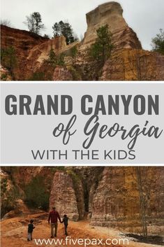 the grand canyon of georgia with text overlay that reads, grand canyon of georgia with the kids