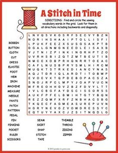 a stitch in time word search