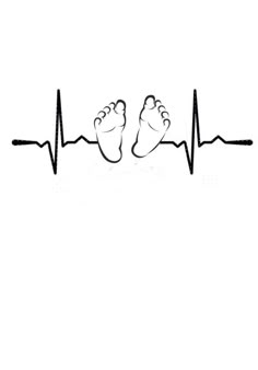 a drawing of two feet on top of a heartbeat line