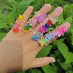 New Colorful Transparent Bear Ring Cute Animal Acrylic Resin Gummy Teddy Bear Rings For Women Girls Girly Acrylic, Weird Jewelry, Chemical Substances, Kids Rings, Transparent Resin, Women's Rings, Resin Ring, Acrylic Jewellery, Gummy Bear