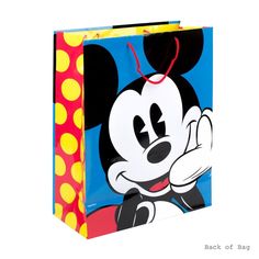 a mickey mouse shopping bag on a white background