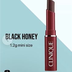 1.2 Gm. Mini Clinique Lipstick. Black Honey Color Clinique Black Honey Almost Lipstick, Black Honey Lipstick Clinique, Black Honey Clinique, Clinique Black Honey Nail Polish, Clinique Black Honey Lip Liner, Clinique Black Honey, Clinique Lipstick, Black Honey, Honey Colour