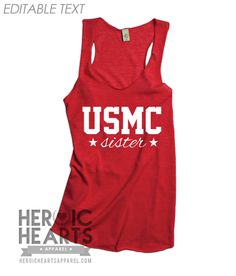 i love my tattooed armman tank top in red with white lettering on the back