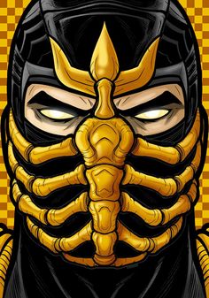 an image of a masked man in yellow and black