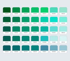 the color chart for different shades of green