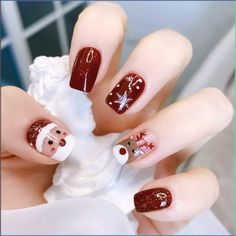 Browse gorgeous Valentine's Day nails with romance and heart-shaped themes to make your nails look amazing. Pink nails, red nails and Valentine's Day nail art. Christmas Gift Nails, Christmas Press On Nails, Pink Gel, Cute Christmas Nails, Thanksgiving Nails, Nail Swag, Winter Nail Art, Xmas Nails