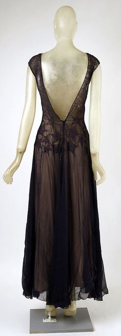 Vionnet Dress - Back - 1937 - by Madeleine Vionnet (French, 1876-1975) - Silk, cotton - Chiffon Evening Dresses