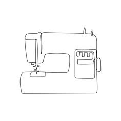 a black and white drawing of a sewing machine