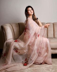 Buy Baby Pink Organza Silk Digital Print Saree With Blouse Organza Saree For Wedding, Pink Organza Saree, Trending Sarees, Saree For Wedding, Digital Print Saree, Organza Silk Saree, Look Attractive, Party Blouse, Latest Designer Sarees