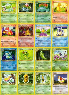 the pokemon card game has many different cards