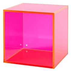 an orange and pink cube is shown against a white background