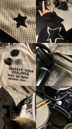 several different pictures with black and white designs on them, including t - shirts that say i believe your feeling isn't there after you