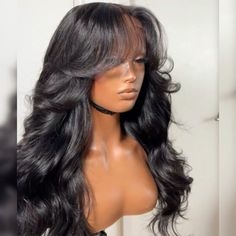 #wigs Wedding Guest Hairstyles Curtain Bangs, Matric Dance Hairstyles, Loose Waves Long Hair, 2024 Hairstyles, Cabello Afro Natural, Lace Closure Hairstyles, Matric Dance, Wig Ideas, Glueless Wig