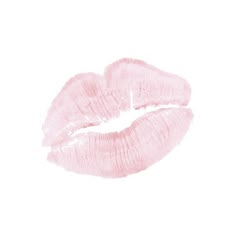 a pink lip is shown on a white background