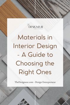 materials in interior design - a guide to choosing the right ones