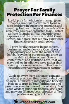 the prayer for family protection for finance