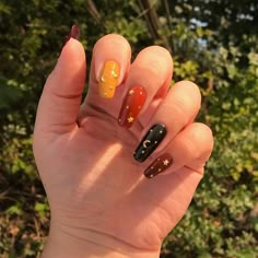 Kpop Nails, November Nails, Fall Acrylic Nails, Nail Swag, Fall Nail Colors