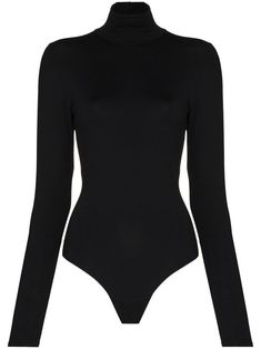 Black Bodysuit Outfit, Black Bodysuit Longsleeve, Graphic Logo, Marine Serre