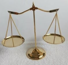 two golden scales sitting on top of each other