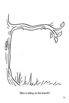 a drawing of a tree branch with the words who is sitting on the branch?