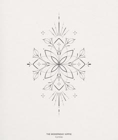 a black and white drawing of a snowflake with the words, the macaronia