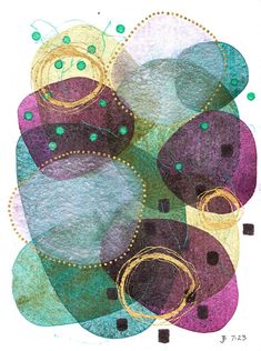 an abstract painting with circles and dots