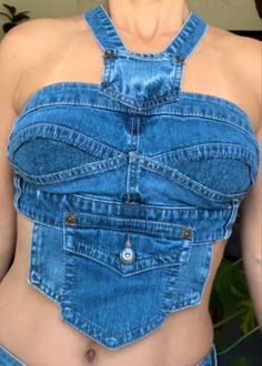 Diy Denim Top, Recycled Denim Fashion, Yoke Shirt, Modern Boho Chic, Casual Outfit Summer, Reworked Denim, Top And Jeans, Summer Outfits Casual, Outfit Autumn