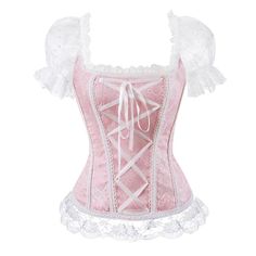 A charming renaissance corset would take you back to Victorian era. Victorian corsets for women color: pink corset top with sleeves, yellow corset, floral black Victorian corset, navy blue corset, white lace corset with sleeves Renaissance Corset Top Style: Victorian corset plus size, old fashioned corset tops, vintage lace bustier top with zipper closure Plus Size Burlesque, Palace Clothing, Blouse Corset, Stand Collar Top, Bustier Lingerie, Burlesque Costumes, Corset Blouse, Style Steampunk, Pink Corset